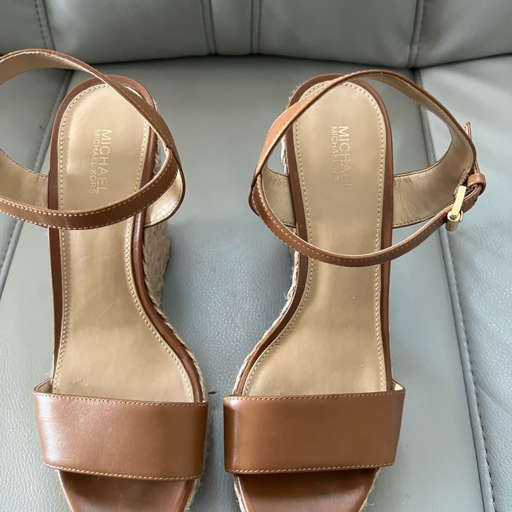 Michael Kors Tan Wedge Sandals